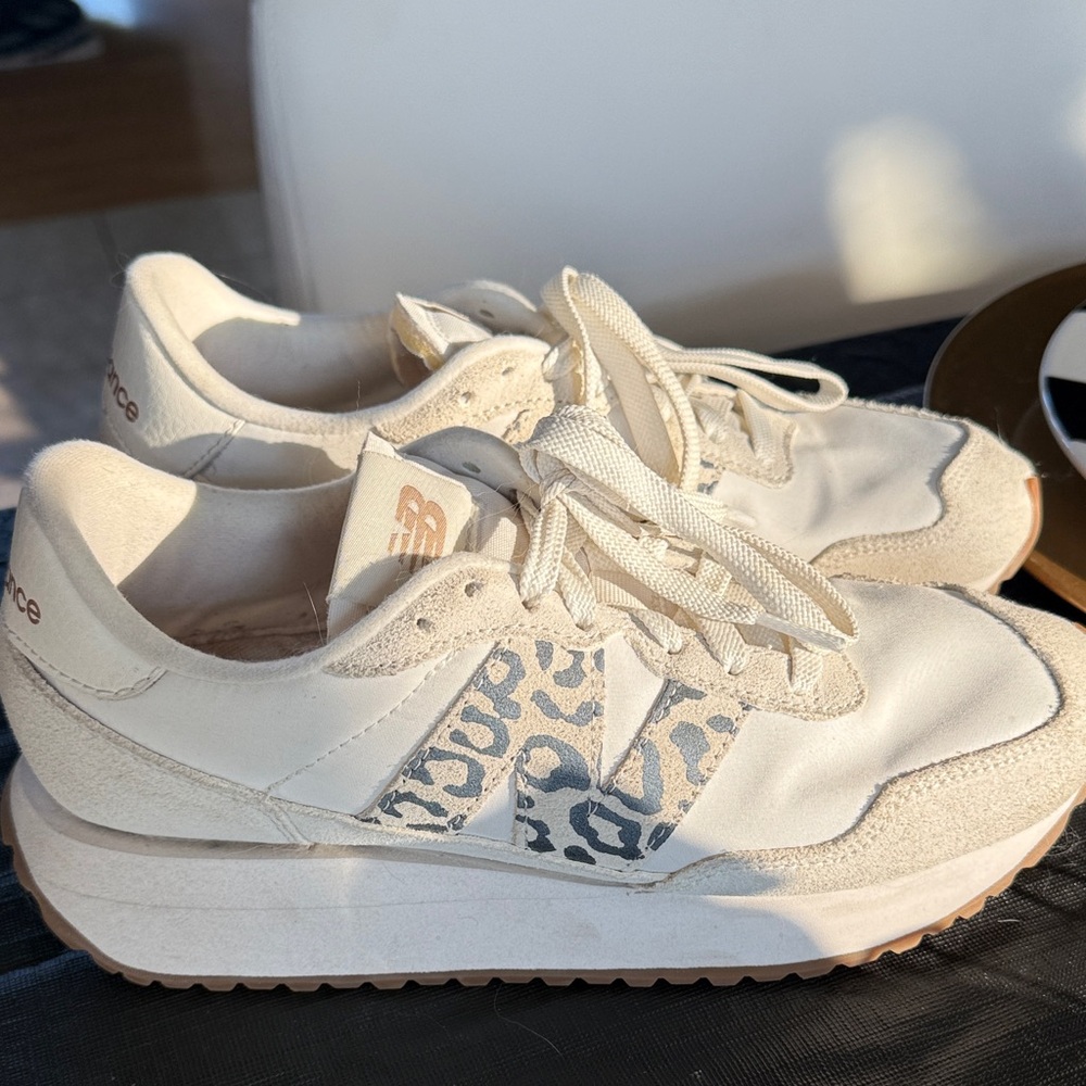 New Balance Women's Cream and Tan Sneakers 237